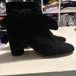 Madewell Black Leather 9 1/2 Side Bows Ankle Boots, EUC, Business, Party, Casual